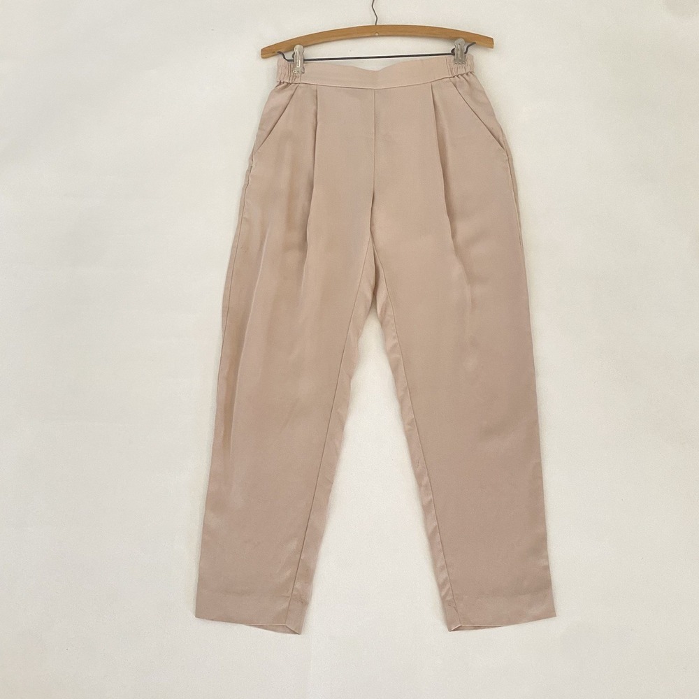 All Saints Sz‎ 0 Aleida Tri Pleated High Rise Tapered Trouser Pants Dusty Rose